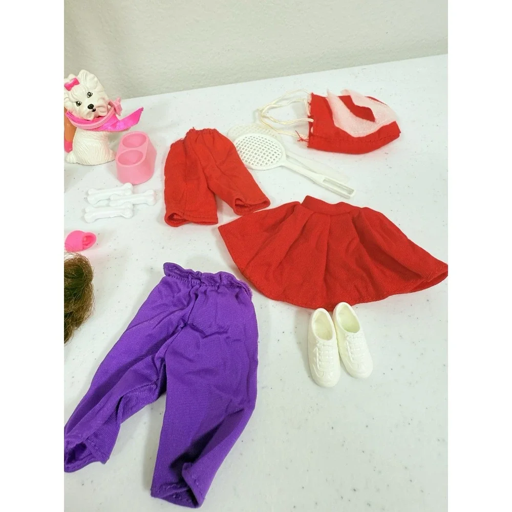Vintage Skipper Teen Pet Pals, Tennis Skirt, Racket, Bag. Trendy Teen 774 Barbie